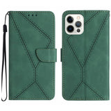 Stitching Embossed Leather Phone Case, For iPhone 16, For iPhone 15 Pro Max, For iPhone 15 Pro, For iPhone 15 Plus, For iPhone 15