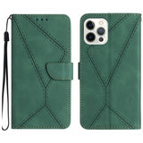 Stitching Embossed Leather Phone Case, For iPhone 17e / 16e, For iPhone 17 Pro Max, For iPhone 17 Pro, For iPhone 17, For iPhone Air, For iPhone 16 Pro Max, For iPhone 16 Pro, For iPhone 16 Plus