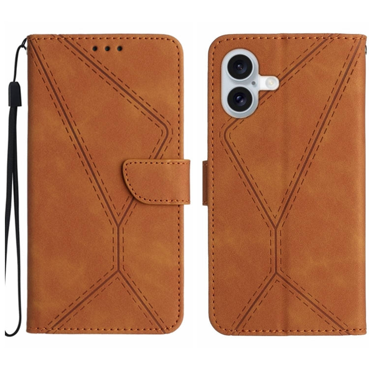 Stitching Embossed Leather Phone Case, For iPhone 17e / 16e, For iPhone 17 Pro Max, For iPhone 17 Pro, For iPhone 17, For iPhone Air, For iPhone 16 Pro Max, For iPhone 16 Pro, For iPhone 16 Plus