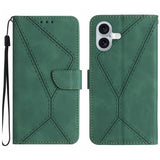Stitching Embossed Leather Phone Case, For iPhone 17e / 16e, For iPhone 17 Pro Max, For iPhone 17 Pro, For iPhone 17, For iPhone Air, For iPhone 16 Pro Max, For iPhone 16 Pro, For iPhone 16 Plus