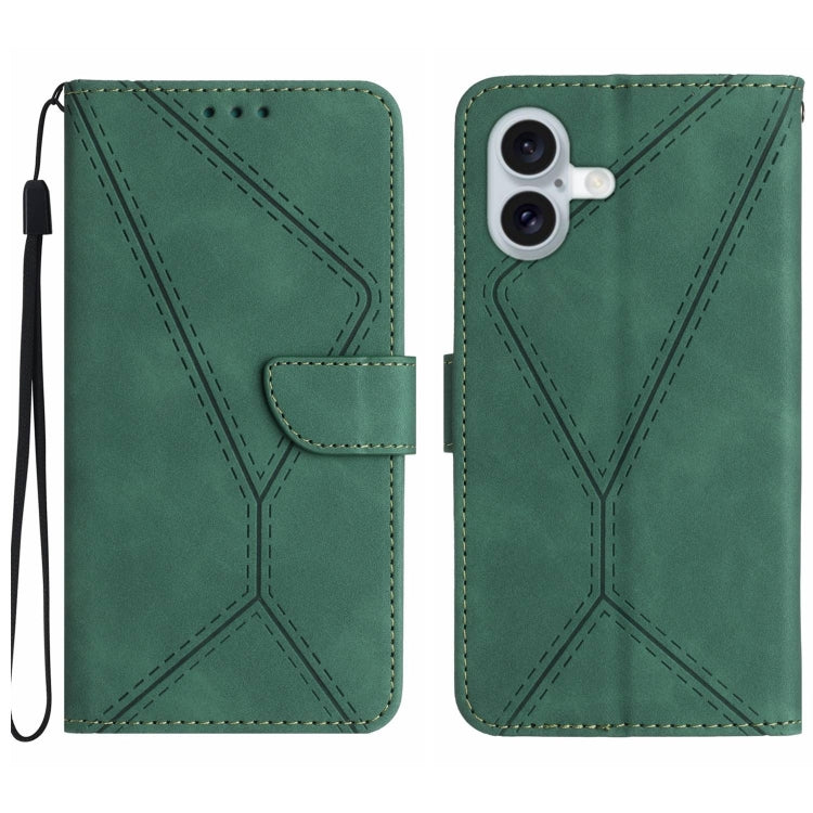 Stitching Embossed Leather Phone Case, For iPhone 17e / 16e, For iPhone 17 Pro Max, For iPhone 17 Pro, For iPhone 17, For iPhone Air, For iPhone 16 Pro Max, For iPhone 16 Pro, For iPhone 16 Plus