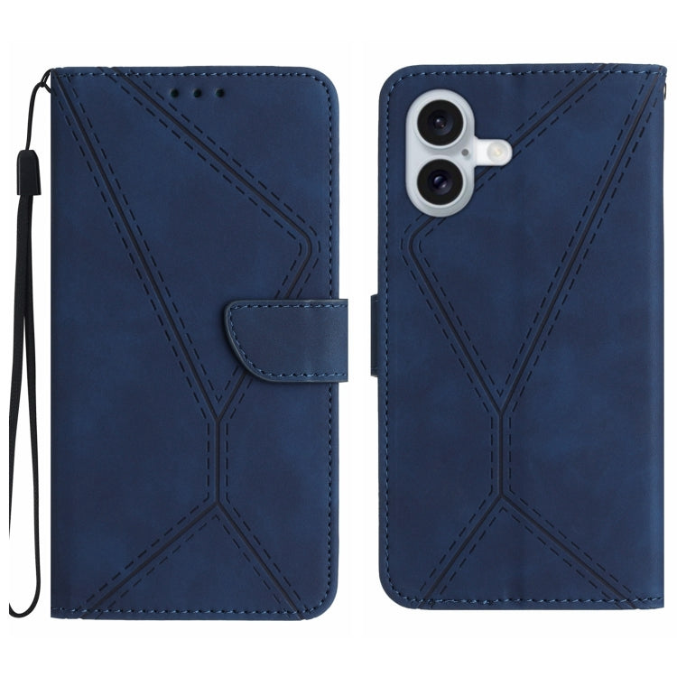 Stitching Embossed Leather Phone Case, For iPhone 16, For iPhone 15 Pro Max, For iPhone 15 Pro, For iPhone 15 Plus, For iPhone 15