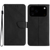 Stitching Embossed Leather Phone Case, For iPhone 17e / 16e, For iPhone 17 Pro Max, For iPhone 17 Pro, For iPhone 17, For iPhone Air, For iPhone 16 Pro Max, For iPhone 16 Pro, For iPhone 16 Plus