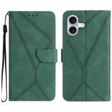 Stitching Embossed Leather Phone Case, For iPhone 17e / 16e, For iPhone 17 Pro Max, For iPhone 17 Pro, For iPhone 17, For iPhone Air, For iPhone 16 Pro Max, For iPhone 16 Pro, For iPhone 16 Plus