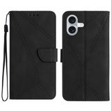Stitching Embossed Leather Phone Case, For iPhone 17e / 16e, For iPhone 17 Pro Max, For iPhone 17 Pro, For iPhone 17, For iPhone Air, For iPhone 16 Pro Max, For iPhone 16 Pro, For iPhone 16 Plus