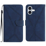 Stitching Embossed Leather Phone Case, For iPhone 17e / 16e, For iPhone 17 Pro Max, For iPhone 17 Pro, For iPhone 17, For iPhone Air, For iPhone 16 Pro Max, For iPhone 16 Pro, For iPhone 16 Plus