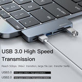 Yesido HB10 6 in 1 USB-C / Type-C Ports Multifunctional Docking Station HUB Adapter, HB10