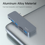 Yesido HB10 6 in 1 USB-C / Type-C Ports Multifunctional Docking Station HUB Adapter, HB10