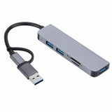 2302 5 in 1 USB+USB-C/Type-C to USB Multi-function Docking Station HUB Adapter, 2302