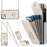 Rhombic Texture Card Bag Phone Case with Long Lanyard, For iPhone 14 Pro Max, For iPhone 13 Pro Max, For iPhone 13 Pro, For iPhone 13, For iPhone 12 / 12 Pro, For iPhone 12 Pro Max
