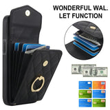Rhombic Texture Card Bag Phone Case with Long Lanyard, For iPhone 17e / 16e, For iPhone 17 Pro Max, For iPhone 17 Pro, For iPhone 17, For iPhone Air, For iPhone 15 Pro Max