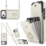 Rhombic Texture Card Bag Phone Case with Long Lanyard, For iPhone 17e / 16e, For iPhone 17 Pro Max, For iPhone 17 Pro, For iPhone 17, For iPhone Air, For iPhone 15 Pro Max