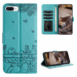 Cat Embossing Pattern Leather Phone Case with Lanyard, For iPhone 11 Pro, For iPhone XS Max, For iPhone X, For iPhone 7 Plus / 8 Plus