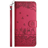 Cat Embossing Pattern Leather Phone Case with Lanyard, For iPhone 11 Pro, For iPhone XS Max, For iPhone X, For iPhone 7 Plus / 8 Plus
