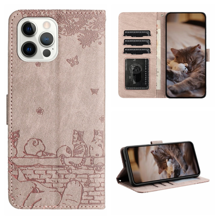 Cat Embossing Pattern Leather Phone Case with Lanyard, For iPhone 16e / 17e, For iPhone 17 Pro Max, For iPhone 17 Pro, For iPhone 17, For iPhone Air, For iPhone 16 Pro Max, For iPhone 16 Pro, For iPhone 16 Plus, For iPhone 16