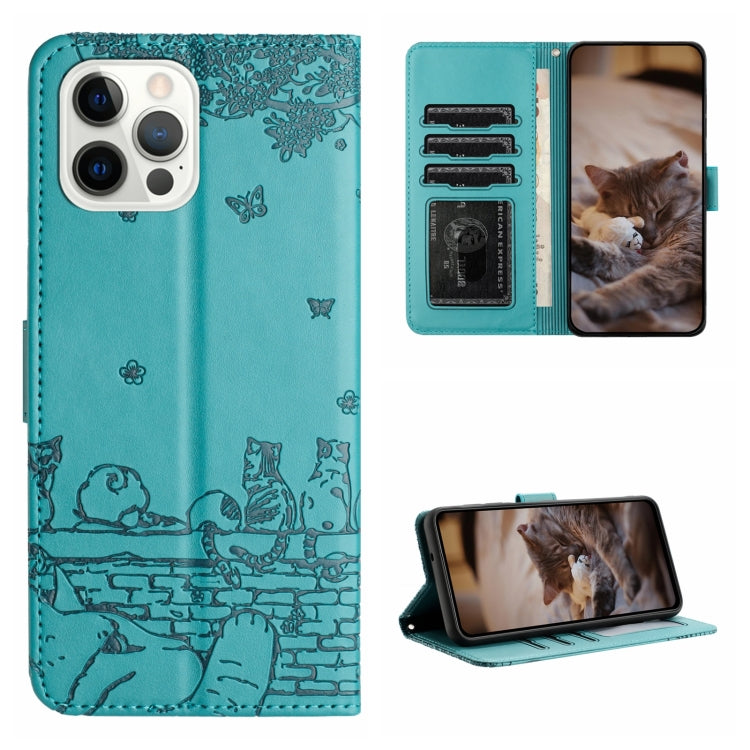 Cat Embossing Pattern Leather Phone Case with Lanyard, For iPhone 16e / 17e, For iPhone 17 Pro Max, For iPhone 17 Pro, For iPhone 17, For iPhone Air, For iPhone 16 Pro Max, For iPhone 16 Pro, For iPhone 16 Plus, For iPhone 16