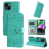 Embossed Sunflower Leather Phone Case, For iPhone 15 Pro Max, For iPhone 15 Pro, For iPhone 15 Plus, For iPhone 15