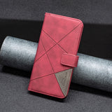 Magnetic Buckle Rhombus Texture Leather Phone Case, For iPhone 15 Pro Max, For iPhone 15 Pro, For iPhone 15 Plus, For iPhone 15