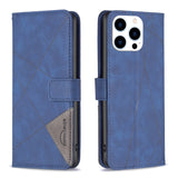 Magnetic Buckle Rhombus Texture Leather Phone Case, For iPhone 15 Pro Max, For iPhone 15 Pro, For iPhone 15 Plus, For iPhone 15