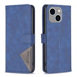 Magnetic Buckle Rhombus Texture Leather Phone Case, For iPhone 15 Pro Max, For iPhone 15 Pro, For iPhone 15 Plus, For iPhone 15