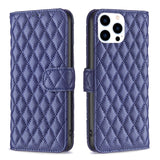 Diamond Lattice Wallet Flip Leather Phone Case, For iPhone 16, For iPhone 15 Pro Max, For iPhone 15 Pro, For iPhone 15 Plus, For iPhone 15