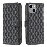 Diamond Lattice Wallet Flip Leather Phone Case, For iPhone 16, For iPhone 15 Pro Max, For iPhone 15 Pro, For iPhone 15 Plus, For iPhone 15