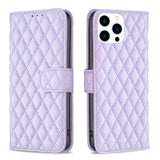 Diamond Lattice Wallet Flip Leather Phone Case, For iPhone 17e / 16e, For iPhone 17 Pro Max, For iPhone 17 Pro, For iPhone 17, For iPhone Air, For iPhone 16 Pro Max, For iPhone 16 Pro, For iPhone 16 Plus