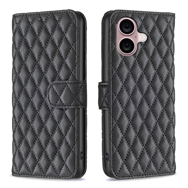 Diamond Lattice Wallet Flip Leather Phone Case, For iPhone 16, For iPhone 15 Pro Max, For iPhone 15 Pro, For iPhone 15 Plus, For iPhone 15