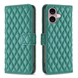 Diamond Lattice Wallet Flip Leather Phone Case, For iPhone 17e / 16e, For iPhone 17 Pro Max, For iPhone 17 Pro, For iPhone 17, For iPhone Air, For iPhone 16 Pro Max, For iPhone 16 Pro, For iPhone 16 Plus