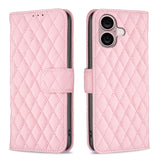 Diamond Lattice Wallet Flip Leather Phone Case, For iPhone 17e / 16e, For iPhone 17 Pro Max, For iPhone 17 Pro, For iPhone 17, For iPhone Air, For iPhone 16 Pro Max, For iPhone 16 Pro, For iPhone 16 Plus