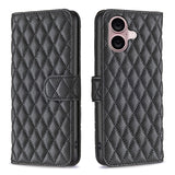 Diamond Lattice Wallet Flip Leather Phone Case, For iPhone 17e / 16e, For iPhone 17 Pro Max, For iPhone 17 Pro, For iPhone 17, For iPhone Air, For iPhone 16 Pro Max, For iPhone 16 Pro, For iPhone 16 Plus