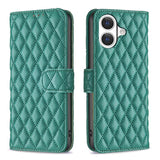 Diamond Lattice Wallet Flip Leather Phone Case, For iPhone 17e / 16e, For iPhone 17 Pro Max, For iPhone 17 Pro, For iPhone 17, For iPhone Air, For iPhone 16 Pro Max, For iPhone 16 Pro, For iPhone 16 Plus