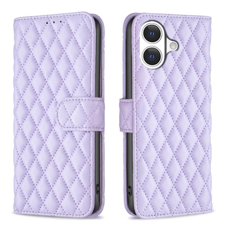 Diamond Lattice Wallet Flip Leather Phone Case, For iPhone 17e / 16e, For iPhone 17 Pro Max, For iPhone 17 Pro, For iPhone 17, For iPhone Air, For iPhone 16 Pro Max, For iPhone 16 Pro, For iPhone 16 Plus