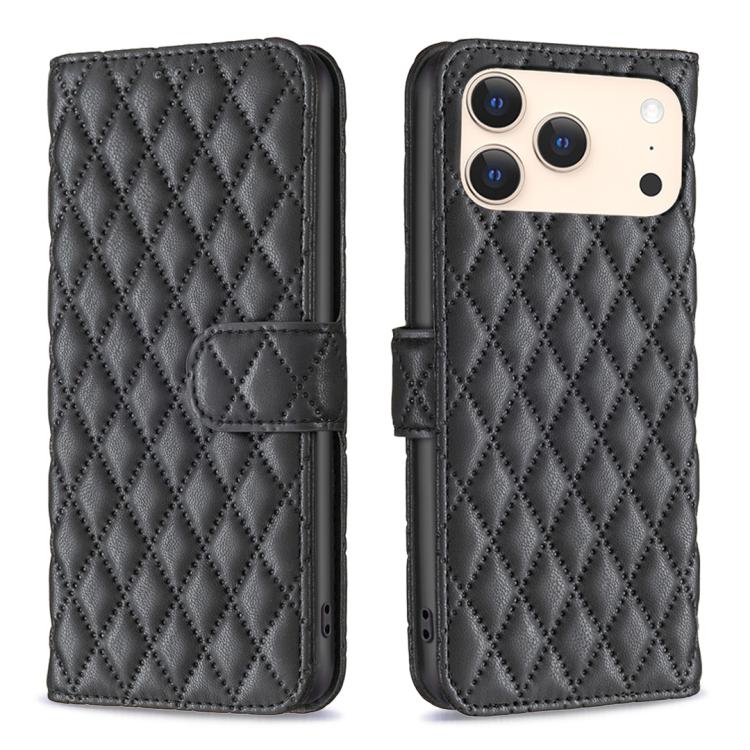 Diamond Lattice Wallet Flip Leather Phone Case, For iPhone 17e / 16e, For iPhone 17 Pro Max, For iPhone 17 Pro, For iPhone 17, For iPhone Air, For iPhone 16 Pro Max, For iPhone 16 Pro, For iPhone 16 Plus