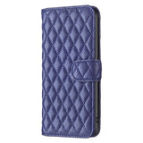 Diamond Lattice Wallet Flip Leather Phone Case, For iPhone 17e / 16e, For iPhone 17 Pro Max, For iPhone 17 Pro, For iPhone 17, For iPhone Air, For iPhone 16 Pro Max, For iPhone 16 Pro, For iPhone 16 Plus