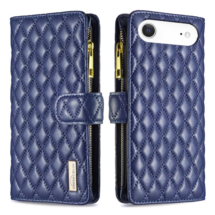 Diamond Lattice Zipper Wallet Leather Flip Phone Case, For iPhone 17 Pro Max, For iPhone 17 Pro, For iPhone 17, For iPhone Air, For iPhone 16 Pro Max, For iPhone 16 Pro, For iPhone 16 Plus, For iPhone 16