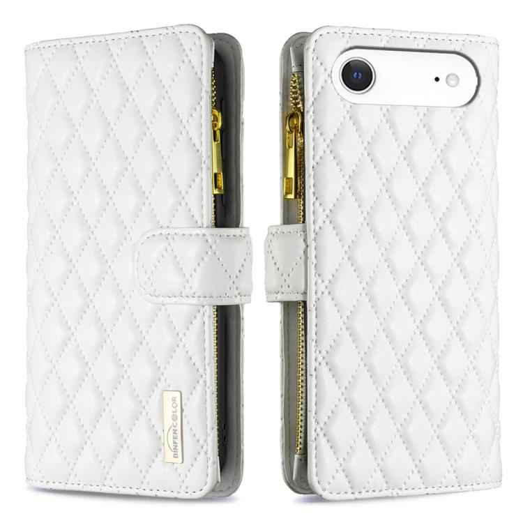 Diamond Lattice Zipper Wallet Leather Flip Phone Case, For iPhone 17 Pro Max, For iPhone 17 Pro, For iPhone 17, For iPhone Air, For iPhone 16 Pro Max, For iPhone 16 Pro, For iPhone 16 Plus, For iPhone 16