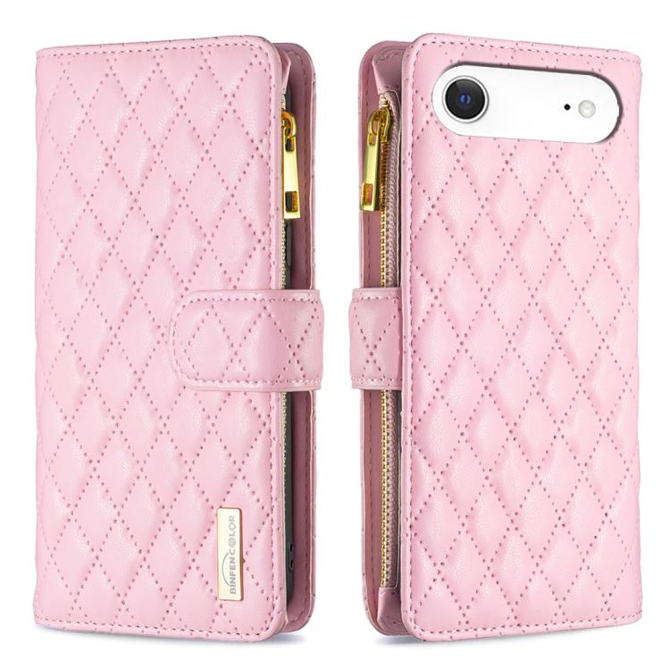 Diamond Lattice Zipper Wallet Leather Flip Phone Case, For iPhone 17 Pro Max, For iPhone 17 Pro, For iPhone 17, For iPhone Air, For iPhone 16 Pro Max, For iPhone 16 Pro, For iPhone 16 Plus, For iPhone 16