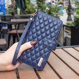 Diamond Lattice Zipper Wallet Leather Flip Phone Case, For iPhone 18 Pro/17 Pro, For iPhone 18 Pro Max/17 Pro Max, For iPhone 17, For iPhone 17 Air, For iPhone 16 Pro Max, For iPhone 16 Pro, For iPhone 16 Plus, For iPhone 16
