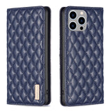 Diamond Lattice Magnetic Leather Flip Phone Case, For iPhone 15 Pro Max, For iPhone 15 Pro, For iPhone 15 Plus, For iPhone 15