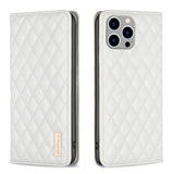 Diamond Lattice Magnetic Leather Flip Phone Case, For iPhone 15 Pro Max, For iPhone 15 Pro, For iPhone 15 Plus, For iPhone 15