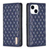Diamond Lattice Magnetic Leather Flip Phone Case, For iPhone 15 Pro Max, For iPhone 15 Pro, For iPhone 15 Plus, For iPhone 15