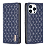 Diamond Lattice Magnetic Leather Flip Phone Case, For iPhone 17 Pro Max, For iPhone 17 Pro, For iPhone 17, For iPhone Air, For iPhone 16 Pro Max, For iPhone 16 Pro, For iPhone 16 Plus, For iPhone 16