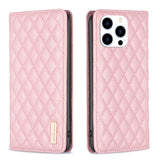 Diamond Lattice Magnetic Leather Flip Phone Case, For iPhone 17 Pro Max, For iPhone 17 Pro, For iPhone 17, For iPhone Air, For iPhone 16 Pro Max, For iPhone 16 Pro, For iPhone 16 Plus, For iPhone 16