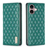 Diamond Lattice Magnetic Leather Flip Phone Case, For iPhone 17 Pro Max, For iPhone 17 Pro, For iPhone 17, For iPhone Air, For iPhone 16 Pro Max, For iPhone 16 Pro, For iPhone 16 Plus, For iPhone 16