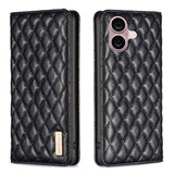 Diamond Lattice Magnetic Leather Flip Phone Case, For iPhone 17 Pro Max, For iPhone 17 Pro, For iPhone 17, For iPhone Air, For iPhone 16 Pro Max, For iPhone 16 Pro, For iPhone 16 Plus, For iPhone 16