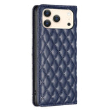 Diamond Lattice Magnetic Leather Flip Phone Case, For iPhone 18 Pro/17 Pro, For iPhone 18 Pro Max/17 Pro Max, For iPhone 17, For iPhone 17 Air, For iPhone 16 Pro Max, For iPhone 16 Pro, For iPhone 16 Plus, For iPhone 16