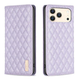 Diamond Lattice Magnetic Leather Flip Phone Case, For iPhone 18 Pro/17 Pro, For iPhone 18 Pro Max/17 Pro Max, For iPhone 17, For iPhone 17 Air, For iPhone 16 Pro Max, For iPhone 16 Pro, For iPhone 16 Plus, For iPhone 16