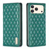 Diamond Lattice Magnetic Leather Flip Phone Case, For iPhone 17 Pro Max, For iPhone 17 Pro, For iPhone 17, For iPhone Air, For iPhone 16 Pro Max, For iPhone 16 Pro, For iPhone 16 Plus, For iPhone 16