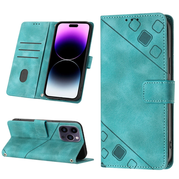 Skin-feel Embossed Leather Phone Case, For iPhone 16, For iPhone 15 Pro Max, For iPhone 15 Pro, For iPhone 15 Plus, For iPhone 15, For iPod Touch 7 / 6 / 5